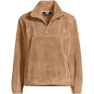 Lands’ End Brown Tan Sherpa Fleece Pullover